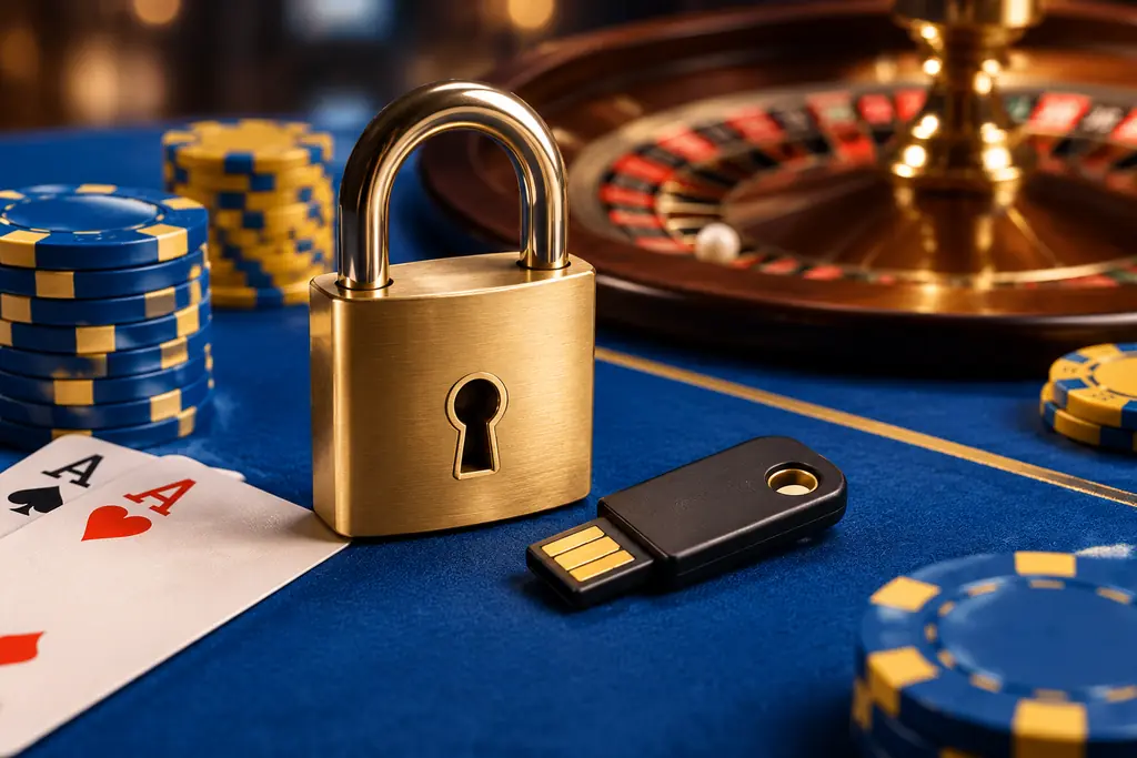 Gembok dan kunci pengaman dengan chip kasino
